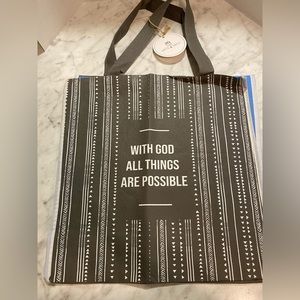 NWT “With God All Things Are Possible” Canvas Shopping Tote
